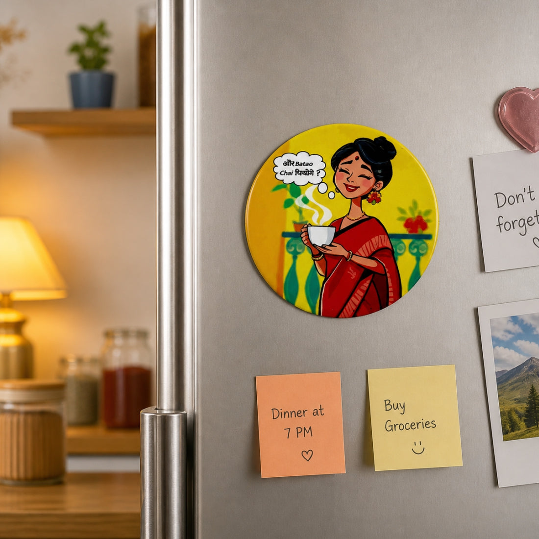 Aur Batao Chai Pioge - Fridge Magnet
